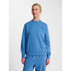 Damska bluza z okrągłym dekoltem Hummel Pulse. Niebieskie bluzy damskie Hummel, bez wzorów, sportowe, bez ramiączek, bez kaptura. Za 157.50 zł.
