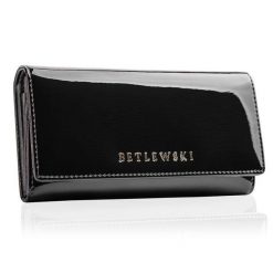 Portfel damski BETLEWSKI ZBPD-BS-100 CZARNY. Czarne portfele damskie Betlewski, z lakierowanej skóry. Za 139.99 zł.