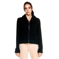 Bluza miękka z wełna z kaptur na co dzień. Czarne bluzy damskie LEONE 1947 APPAREL, bez wzorów, z poliesteru, sportowe, bez ramiączek, bez kaptura. W wyprzedaży za 191.56 zł.