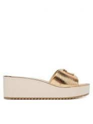 Aldo Klapki Menhaden 14190473 Złoty. Żółte klapki damskie Aldo, bez wzorów, ze skóry, bez obcasa, bez zapięcia. Za 249.99 zł.