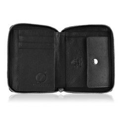 Czarny Męski Portfel RFID Brødrene G-05LC/BL. Czarne portfele męskie Brødrene, bez wzorów, ze skóry. Za 79.00 zł.