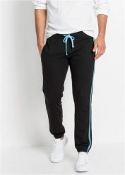 Spodnie dresowe. Czarne spodnie sportowe męskie bonprix, l, bez wzorów, z dresówki. Za 119.99 zł.