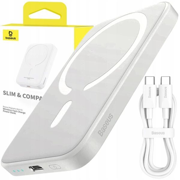 Baseus powerbank magsafe indukcyjny 6000mah 20w qi. Białe powerbanki Baseus. Za 99.00 zł.