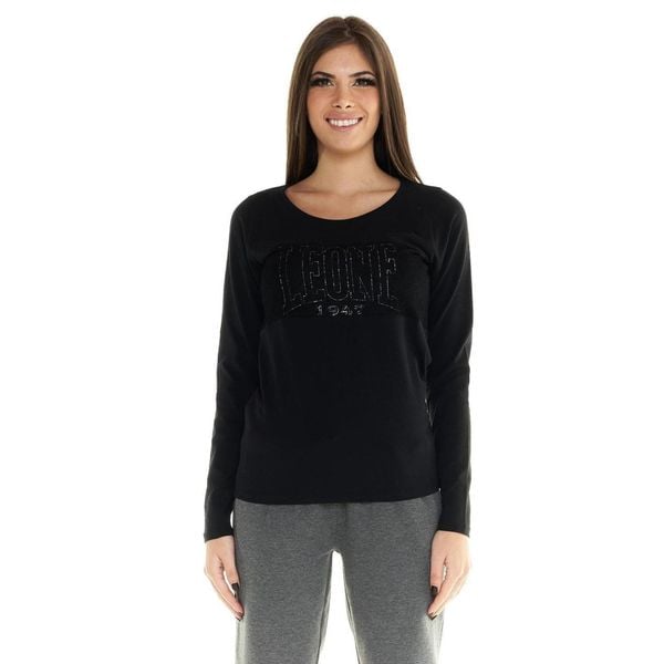 Damska koszulka Leone z długim rękawem Scooter. Czarne bluzki damskie LEONE 1947 APPAREL, l, bez wzorów, z tkaniny, bez ramiączek. W wyprzedaży za 111.80 zł.