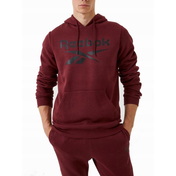 Bluza na co dzień męska REEBOK ciepła z kapturem. Czerwone bluzy męskie Reebok, m, bez wzorów, casualowe, bez ramiączek, z kapturem. Za 249.00 zł.