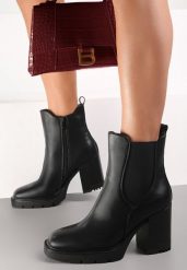 Czarne Botki Ceadillo. Czarne botki damskie Renee, na zimę, bez wzorów, z jeansu, klasyczne, bez obcasa, na obcasie, bez zapięcia. Za 149.99 zł.