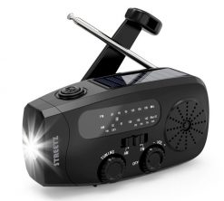 Radio Streetz S80 Crank Radio, solar panel, black. Czarne radia Streetz. Za 138.50 zł.