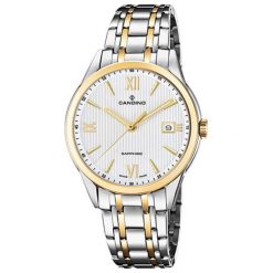 Zegarek "C4694-1" w kolorze srebrno-złotym. Szare, analogowe zegarki męskie Michael Kors, Fossil, bez wzorów, ze stali. W wyprzedaży za 999.95 zł.