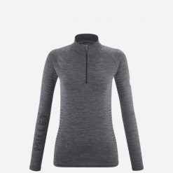 Koszulka termoaktywna damska MILLET Drynamic Warm 1/2 Zip W merino. Szare koszule nocne damskie Millet, bez wzorów, z dzianiny, bez ramiączek. Za 259.00 zł.