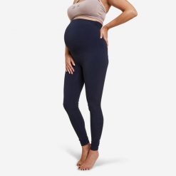Legginsy Do Jogi Ciążowe Granatowe. Niebieskie legginsy damskie KIMJALY, bez wzorów, z dzianiny. W wyprzedaży za 59.99 zł.