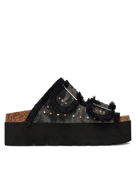 DeeZee Klapki LB-P1748 Czarny. Czarne klapki damskie DeeZee, bez wzorów, z materiału, bez obcasa, bez zapięcia. Za 127.99 zł.