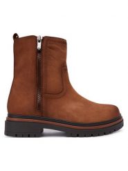 Caprice Botki 9-25401-45 Brązowy. Brązowe botki damskie Caprice, bez wzorów, z nubiku, bez obcasa, na płaskiej podeszwie, bez zapięcia. Za 589.99 zł.