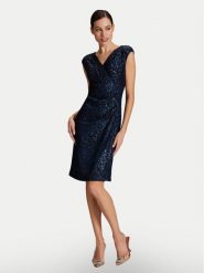 Swing Sukienka wieczorowa 5AH07000 Granatowy Slim Fit. Niebieskie sukienki damskie Swing, bez wzorów, z syntetyku, wizytowe, bez kołnierzyka, bez ramiączek. Za 569.99 zł.