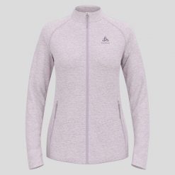 Bluza rozpinana damska ODLO Mid layer full zip TENCIA. Czerwone bluzy damskie ODLO, l, bez wzorów, z materiału, bez ramiączek, bez kaptura. Za 449.99 zł.