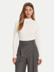 Tommy Hilfiger Sweter Cody WW0WW47307 Écru Slim Fit. Swetry nierozpinane damskie Tommy Hilfiger, xl, bez wzorów, z bawełny, bez kołnierzyka, bez ramiączek. Za 199.99 zł.