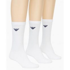Skarpety męskie Emporio Armani Calza 3-Pack. Białe skarpety męskie Emporio Armani Connected, bez wzorów. Za 99.00 zł.