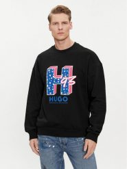 Hugo Bluza Neasyo 50513437 Czarny Regular Fit. Czarne bluzy męskie Hugo, m, bez wzorów, z bawełny, bez ramiączek, bez kaptura. W wyprzedaży za 309.99 zł.