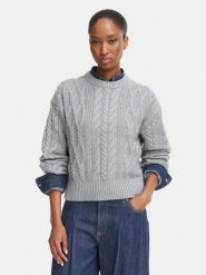Tommy Hilfiger Sweter WW0WW51396 Szary jasny Regular Fit. Szare swetry nierozpinane damskie Tommy Hilfiger, xxs, bez wzorów, z syntetyku, bez kołnierzyka, bez ramiączek. Za 699.99 zł.