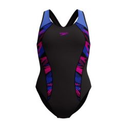 Strój kąpielowy - pływanie - damski - eco+ plastizol laneback - czarny. Czarne stroje kąpielowe damskie Speedo, xl, bez wzorów, z materiału. Za 189.99 zł.