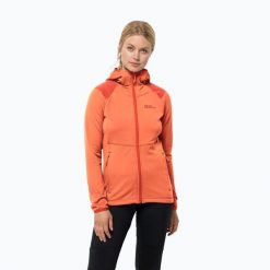 Bluza trekkingowa damska Jack Wolfskin Kolbenberg Hooded FZ. Brązowe bluzy damskie Jack Wolfskin, xs, bez wzorów, z elastanu, sportowe, bez ramiączek, bez kaptura. Za 269.99 zł.