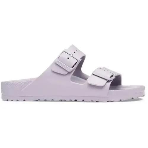 Klapki męskie Birkenstock Arizona. Fioletowe klapki męskie Birkenstock, bez wzorów, z materiału, bez zapięcia. Za 385.00 zł.