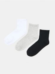Prążkowane skarpetki z wiskozą 3 pack - wielobarwny. Skarpetki damskie Sinsay, bez wzorów, prążkowane. Za 12.99 zł.