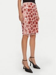 ROTATE Spódnica ołówkowa Dula 1132471922 Różowy Slim Fit. Czerwone spódnice damskie ROTATE, bez wzorów, z syntetyku, ołówkowe. Za 679.99 zł.