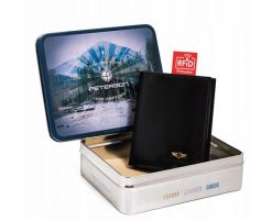 Portfel skórzany Peterson czarny [DH] PTN 363 2-1-1 BLACK. Czarne portfele męskie Peterson, bez wzorów, ze skóry. Za 104.00 zł.