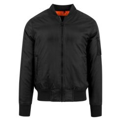 Męska Kurtka Bomber. Brązowe kurtki męskie BUILD YOUR BRAND, m, bez wzorów, sportowe, bez kaptura. Za 259.99 zł.
