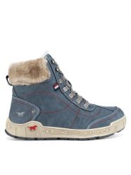 Mustang Botki 1290-607 Niebieski. Niebieskie botki damskie Mustang, bez wzorów, z materiału, bez obcasa, na płaskiej podeszwie, bez zapięcia. Za 258.99 zł.