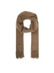 Calvin Klein Szalik Emblem LV04D8060G Beżowy. Brązowe szaliki damskie Calvin Klein, bez wzorów, z wełny. Za 349.99 zł.