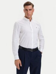 Tommy Hilfiger Koszula Flex Dobby MW0MW44570 Biały Slim Fit. Białe koszule męskie Tommy Hilfiger, m, bez wzorów, z bawełny, bez kołnierzyka, bez ramiączek. Za 369.99 zł.