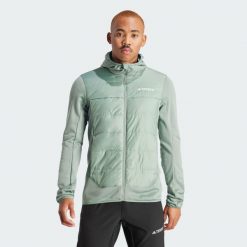 Kurtka Terrex Multi Hybrid Insulated Hooded. Zielone kurtki męskie Adidas, s, bez wzorów, z materiału, sportowe, bez kaptura. W wyprzedaży za 359.40 zł.