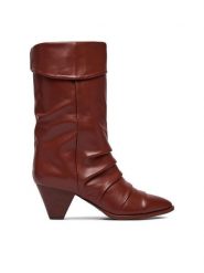 Badura Botki EO-APRIL-25FW218-1 Brązowy. Brązowe botki damskie Badura, bez wzorów, ze skóry, bez obcasa, na słupku, bez zapięcia. Za 459.99 zł.