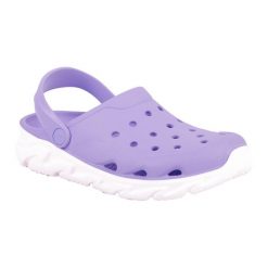 Klapki damskie Coqui Cody. Fioletowe klapki damskie Coqui, bez wzorów, bez obcasa, bez zapięcia. Za 98.99 zł.