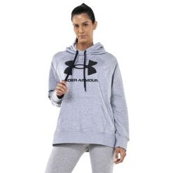 Bluza Z Kapturem Damska Polar Rival. Szare bluzy damskie Under Armour, bez wzorów, z polaru, bez ramiączek, z kapturem. Za 266.99 zł.