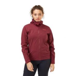 Kurtka przeciwdeszczowa damska Rab Kinetic 2.0. Brązowe kurtki sportowe damskie RAB, xs, bez wzorów, bez ramiączek, bez kaptura, trekkingowe. Za 499.99 zł.