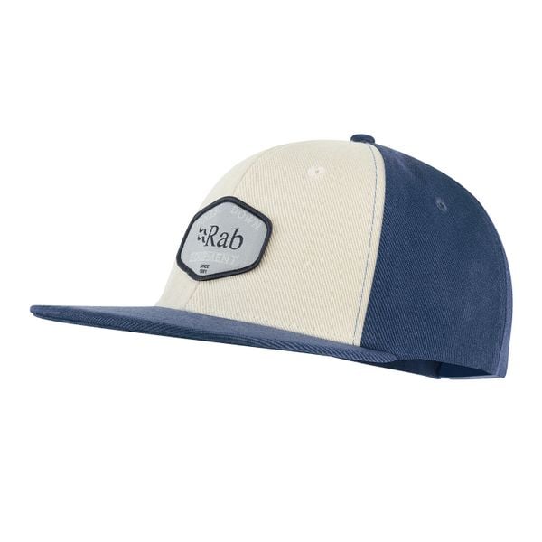 Czapka z daszkiem bawełniana Rab Axion Badge Cap. Niebieskie czapki damskie RAB, bez wzorów, z bawełny, sportowe. Za 109.99 zł.
