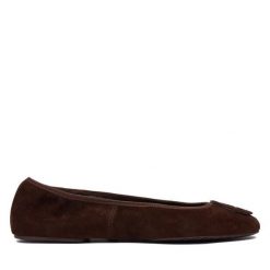 Baleriny Tory Burch. Brązowe balerinki damskie Tory Burch, bez wzorów, bez obcasa, bez zapięcia. Za 1,329.00 zł.