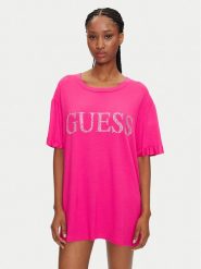 Guess T-Shirt E5GI07 K68D2 Różowy Regular Fit. Czerwone t-shirty damskie Guess, m, z aplikacjami, z wiskozy, bez kołnierzyka, bez ramiączek. Za 109.99 zł.
