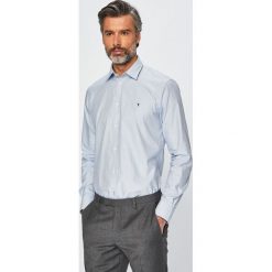 Trussardi Jeans - Koszula. Niebieskie koszule męskie TRUSSARDI JEANS, bez wzorów, z bawełny, casualowe, bez kołnierzyka, bez ramiączek. W wyprzedaży za 249.90 zł.