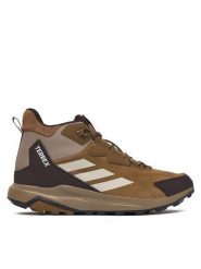 Adidas Trekkingi Terrex Anylander Leather Mid Hiking KJ5213 Brązowy. Brązowe botki męskie Adidas, bez wzorów, ze skóry, bez obcasa, bez zapięcia. Za 439.99 zł.