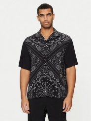 HUGO Koszula Espino 50534252 Czarny Oversize. Czarne koszule męskie Hugo, m, bez wzorów, z wiskozy, bez kołnierzyka, bez ramiączek. Za 299.99 zł.