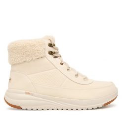 Trzewiki Skechers. Brązowe botki damskie Skechers, bez wzorów, bez obcasa, na płaskiej podeszwie, bez zapięcia. Za 429.99 zł.