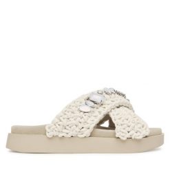 Klapki Inuikii. Białe klapki damskie Inuikii, bez wzorów, bez obcasa, bez zapięcia. Za 899.99 zł.