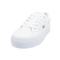 Kobiety/Panie Ziane Skórzane Buty Sportowe Na Platformie. Białe obuwie trekkingowe damskie Lacoste, z materiału, bez zapięcia. Za 744.99 zł.