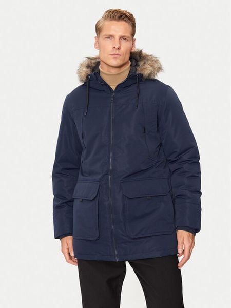 Jack & Jones Parka Construct 12258406 Granatowy Regular Fit. Niebieskie parki męskie Jack & Jones, m, bez wzorów, z syntetyku, bez kołnierzyka, bez kaptura. Za 199.99 zł.