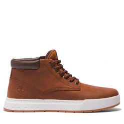Trzewiki Timberland. Brązowe botki męskie Timberland, bez wzorów, bez obcasa, bez zapięcia. Za 559.99 zł.