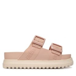 Klapki Melissa. Czerwone klapki damskie Melissa, bez wzorów, bez obcasa, bez zapięcia. Za 458.99 zł.