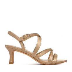 Sandały JENNY. Żółte sandały damskie Jenny, bez wzorów, bez obcasa, na słupku, bez zapięcia. Za 139.99 zł.